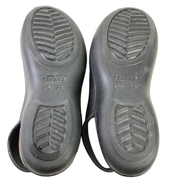 Crocs Olivia Womens Solid Black Slingback Flats Round Closed Toe Shoes sz 7 - Picture 15 of 16